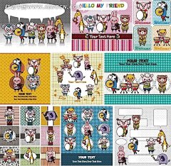 卡通玩乐器的动物笔记本封面本本|本册|本子|本子封面|笔记本|笔记本封面设计|长颈鹿|大象|封面|贺卡|记事本|卡片|卡通|卡通人物|卡通人物图片|卡哇依|乐器|练习本|漫画人物|人物素材|人物图片|日记本|矢量人物|手绘|同学录|相册|小白兔|小熊