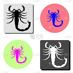 蝎子,计算机图标,平坦的,野生动物,蜘蛛纲,动物,品牌名称,尾巴,剪影