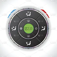 汽车自动气候计，绿色液晶显示
