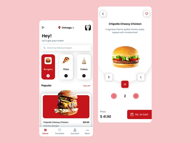 Burger App Template-Figma download free ui design ux design free app u-花瓣网