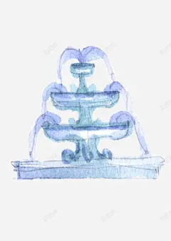 喷泉手绘高清素材 免费下载 页面网页 平面电商 创意素材 png素材