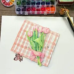 水彩---郁金香 - 高清图片，堆糖，美图壁纸兴趣社区