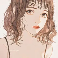 画师Twi-kyuko2go 少女人物插画，温柔的色彩，眼睛似星辰~3