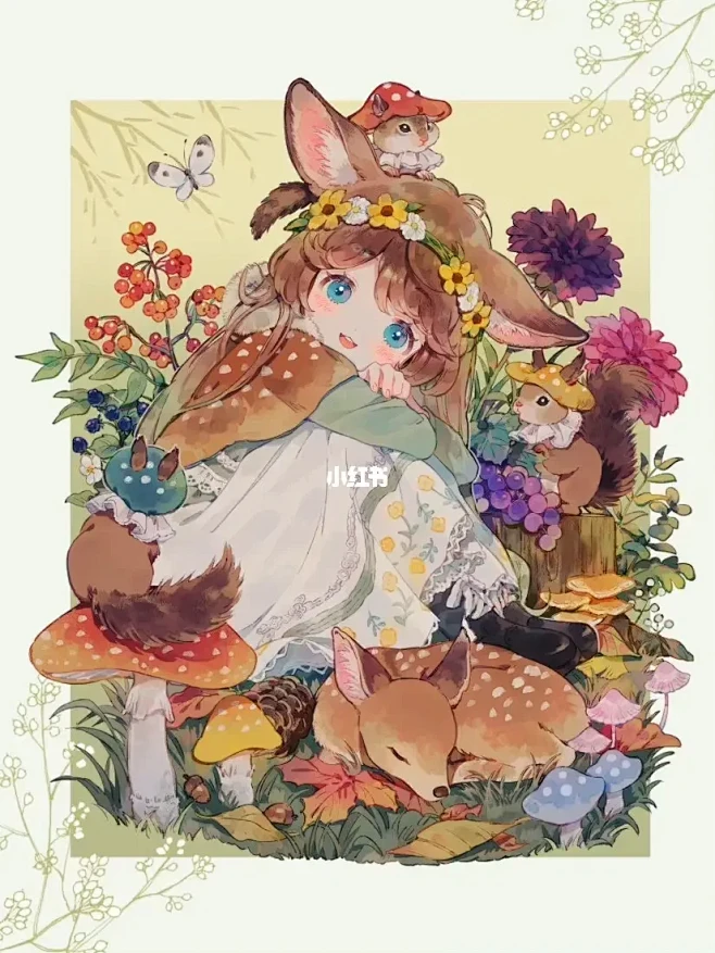 可爱的小精灵｜童真甜美的小女孩插画