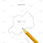 卢旺达,轮廓,矢量,白色背景,铅笔画,分离着色,国内著名景点,空的,背景分离,铅笔