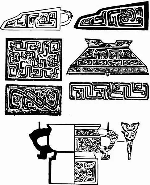 10:25:22商周时期青铜器纹饰大全物品-图案纹样(扁平)苍幕青山同采自