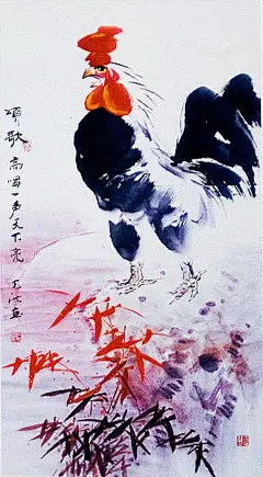 名家国画作品《鸡》