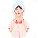 美妆系列插画化妆护肤女孩元素
