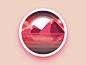 Landscape identity ui branding landscape design mountains project badge landscape app logo illustrator vector icon sketch minimal art flat illustration design adobe