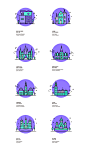 AWEx100-Architecture is awesome : I created a set of 100architecture landmarks-illustrations for my personal exhibition-《AWEx100-Architecture is awesome建筑很有型》