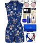 A fashion look from August 2016 featuring blue romper, pointy-toe pumps and silvertone jewelry. Browse and shop related looks.