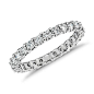 Luna Diamond Eternity Ring in 14k White Gold (1 ct. tw.) | Blue Nile : Brilliant in every way, this diamond eternity ring features round diamonds in a shared-prong and low-profile design of 14k white gold. 