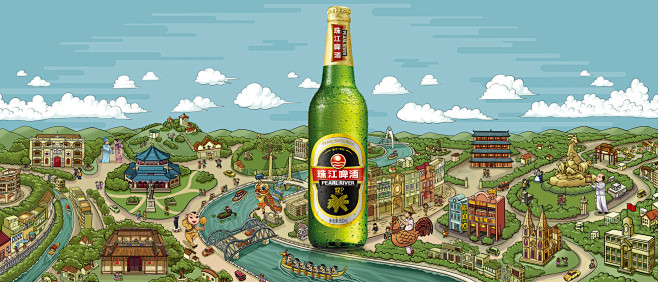珠江啤酒公交站牌广告
