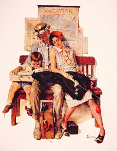两枚鱼采集到插画大师-诺曼·洛克威尔（Norman Rockwell)