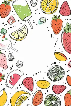 夏季西柚插画背景图