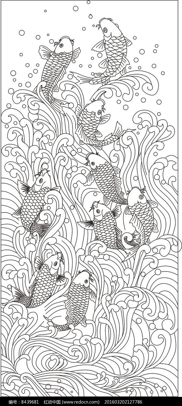 鲤鱼跳龙门玄关雕刻图案图片