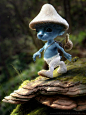 #花瓣小百科#揭密蓝精灵：蓝精灵实际上是两个生物体间共生关系的结果。蓝精灵——我们可以认为蓝精灵是将它们的“胚胎”放在了正在发育的蘑菇之中孕育出的生命。远处看去，蓝精灵就像穿着白色的帽子和裤子，但这都是假象。在共生关系中，菌类提供了伪装能力以及具有保护作用的皮肤，生命体则为菌类提供营养供给以及种子传播的能力。
蓝精灵是一个靠狩猎和采集的社会。正如你看到的，这个小家伙刚刚去打猎回来……一般来说很难接近一只蓝精灵，因为他们非常的敏感和聪明。@北坤人素材