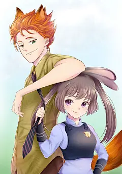 ZOOTOPIA~#JUDY#&amp;#NICK##疯狂动物城##ZOOTOPIA##迪士尼动画##原创手绘# #同人##3D电影##插画##人设##漫画##朱迪##尼克#