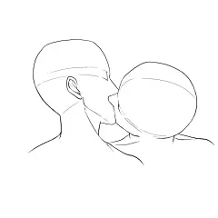 绘画参考｜各接单接吻动态线稿参考_7_画画的煎饼果子_来自小红书网页版