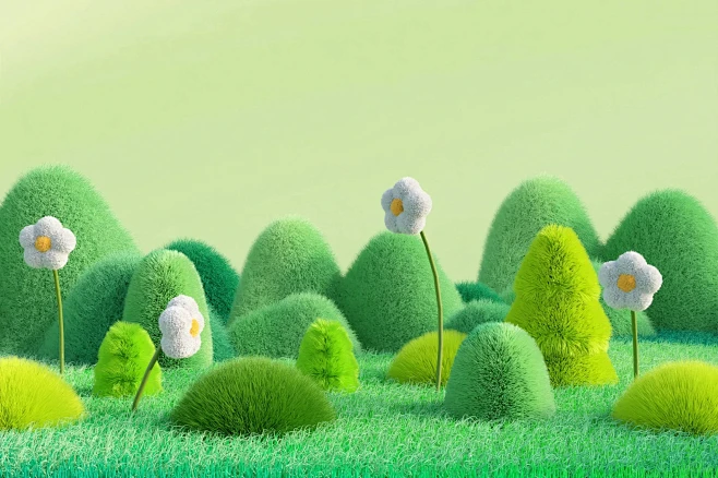 森林-毛绒-3D场景图