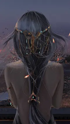 美背长发动漫少女高清手机壁纸