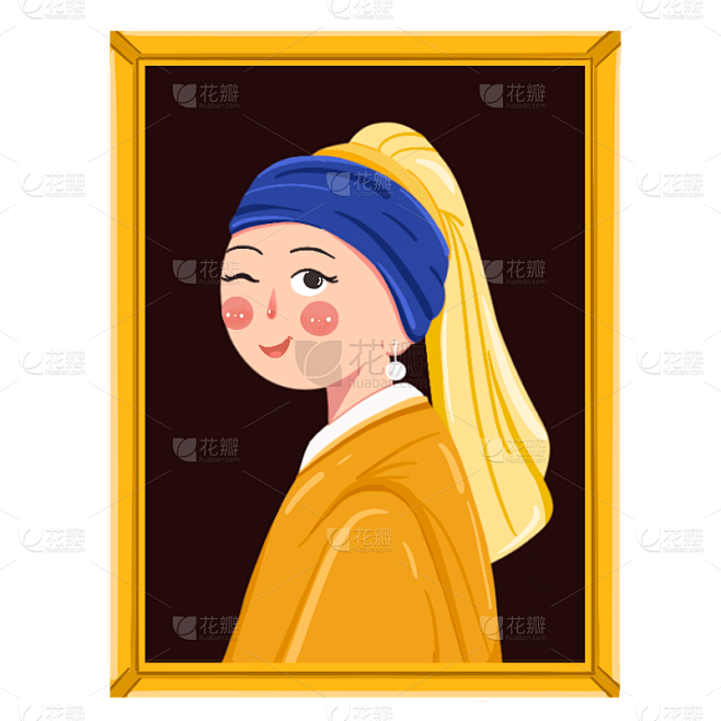 手绘卡通-恶搞名画创意贴纸
