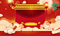 红色中国风装饰春节新年家用电器海报背景