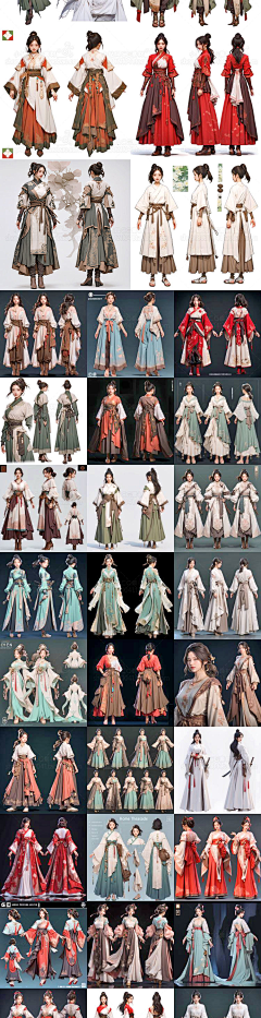 AI · 国风 - 女-花瓣网|陪你做生活的设计师 | 物服装设计素材 插画临摹-淘宝网