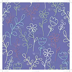 花枝无缝的图案。淡紫色的背景。向量