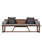 纯实木 原木 罗汉床 中式沙发 明心系列素元木作设计师品牌-淘宝网