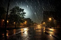 暴雨倾盆大雨下雨雨天摄影图图片