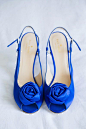 'Something Blue' Peep-Toe Shoes with Rosettes I Paul Rich Studio I http://www.weddingwire.com/wedding-photos/reception/sapphire-blue-wedding-inspiration/i/9e6af3a1025f2b44-3a25108a21a78559/1efc90e5906d959d