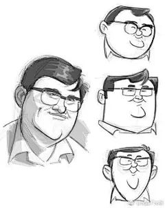 #呆猫不呆分享#  今日分享相同表情不一样的脸型带来的不同效果果子插画课堂 #插画# @果子YNZ ​​​​