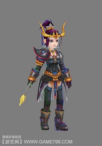 q版豪华装备女战士3d模型