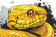 半身蛇年蛇年漫画风插画