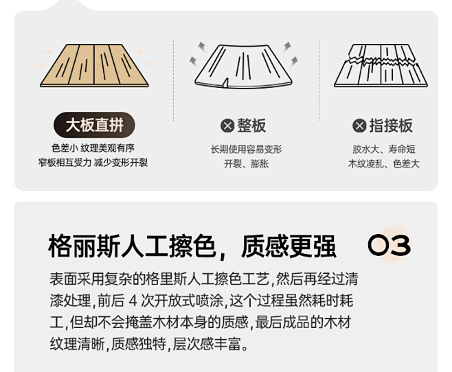 源氏木语全实木伸缩茶几现代简约橡木家用茶...