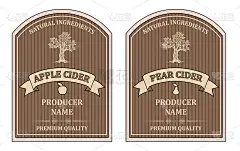 设置标签的苹果和梨苹果酒模板retro vector分离