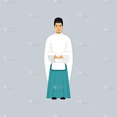 男神道教祭司身着传统服饰，代表宗教忏悔矢插图