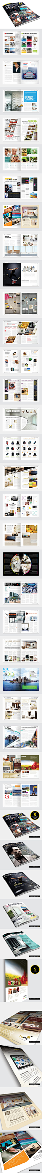 Magazine Template - InDesign 56 Page Layout V2 by BoxedCreative , via Behance