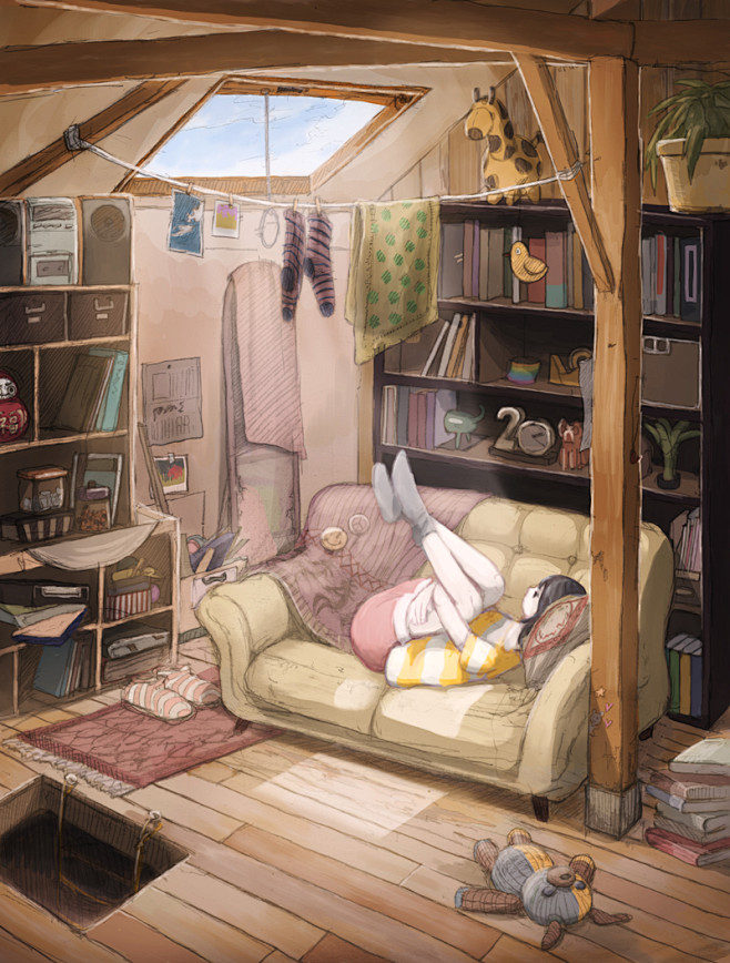 我只想安静的待会。

「屋根裏」/「高河...