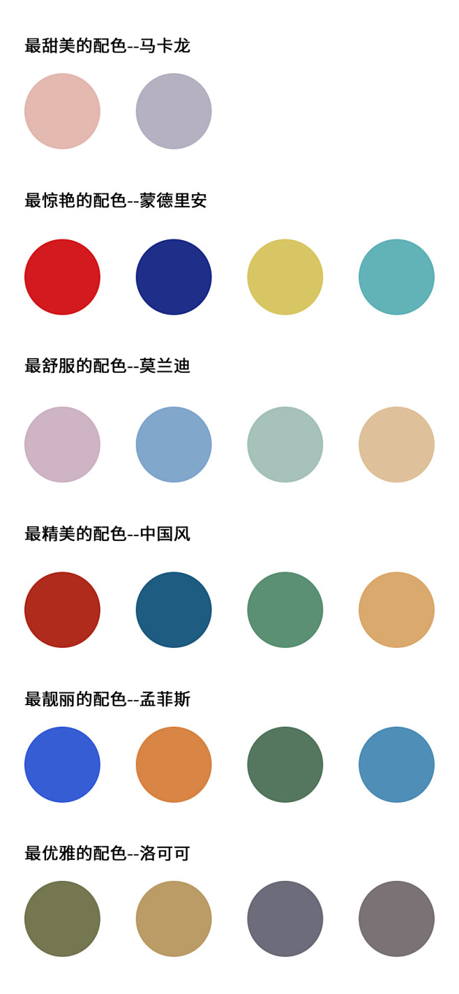 世界经典六大配色