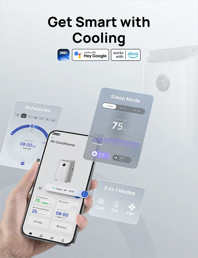 Amazon.com: Dreo Portable Air Conditioners, 14,000 BTU Air Conditioner ...