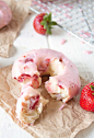 Strawberry Buttermilk Donuts with Strawberry Glaze: 