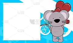 可爱的小老鼠爱情人相框背景