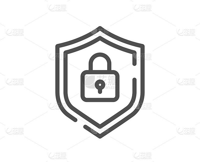 屏蔽线图标。隐私安全的标志。向量