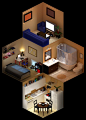 Living in isometric space on Behance