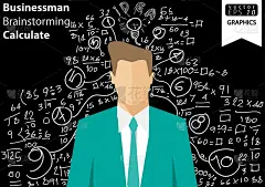 插画业务。设计创意和概念思维。为了成功，计划，思考，搜索，分析，沟通，未来的想法，创新的技术现代。