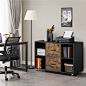 Yaheetech Rolling File Cabinet with 2 Drawers and 4 Open Storage Shelves for Home Office (1)