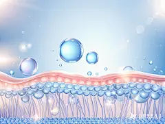 “在医疗系列气泡分子的设计中，分子结构与皮肤的多层组织完美融合，呈现出一种通透的光感效果。这些气泡分子通过精密的纳米技术，能够深入皮肤的表皮层、真皮层以及皮下组织，与皮肤的自然结构无缝结合。分子间的排