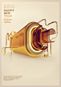 2014 Steampunk Poster : 2014 3D steampunk typography poster